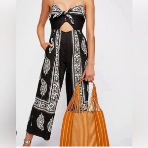 Free People Wide Leg Cut Out Jumpsuit